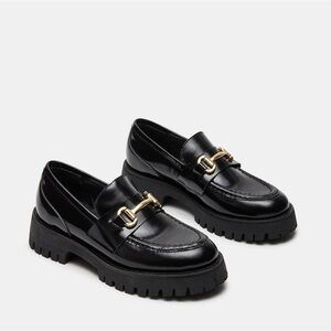 NWT Steve Madden Lando Black Leather Loafers